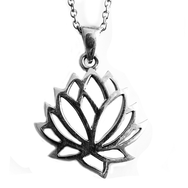 Blume“ Kette 925er mit Lotus Anhänger sunje – Silber
