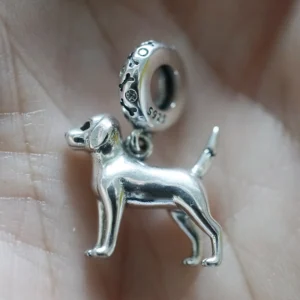 Hund Charm Anhänger aus 925er Sterlingsilber