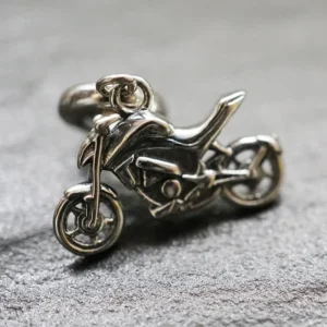 Motorrad Anhänger Charm aus 925er Sterlingsilber Bikerschmuck