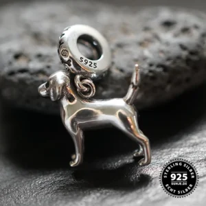 Hund Charm Anhänger aus 925er Sterlingsilber